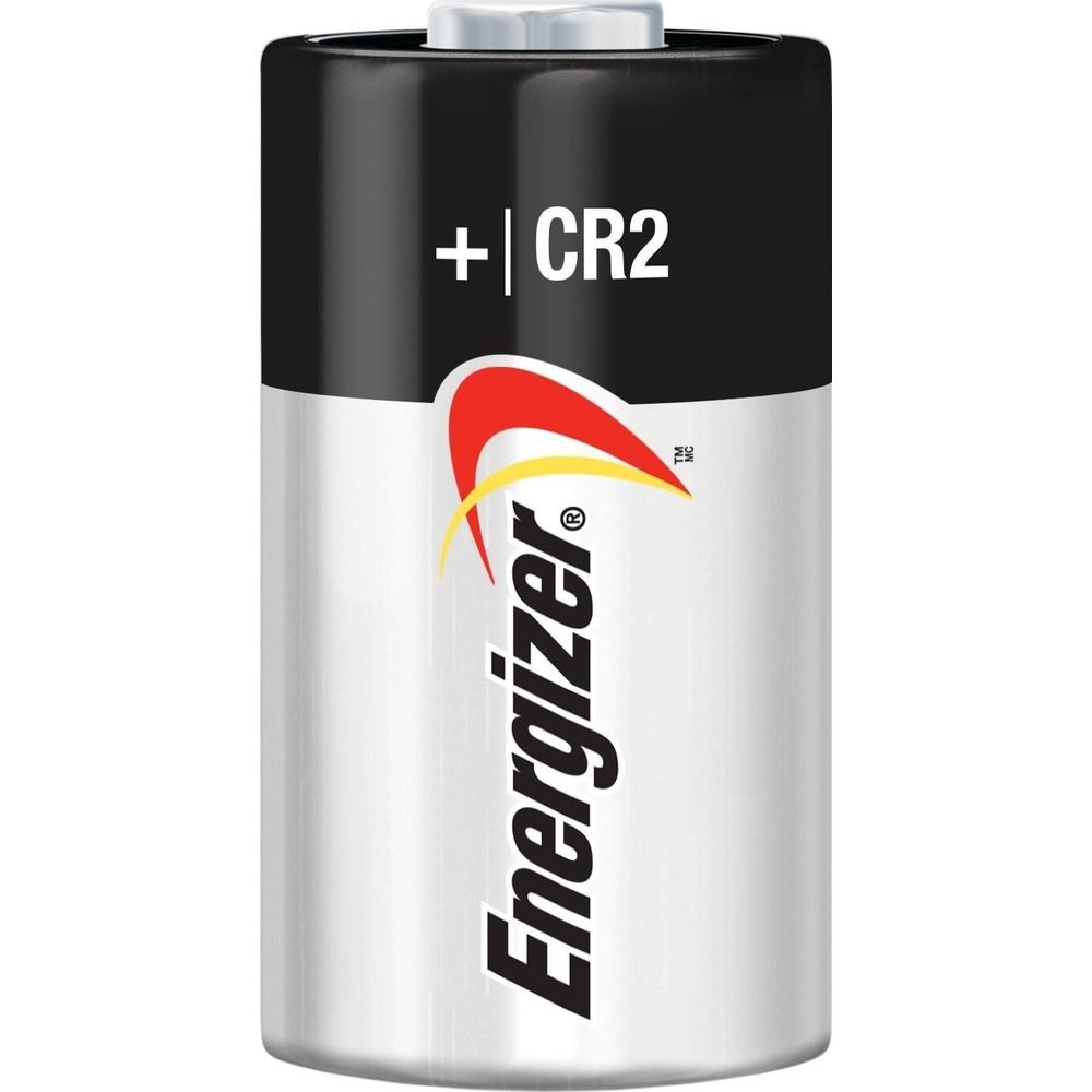 Bateria Energizer CR2 z czarno-srebrnym korpusem i logo.