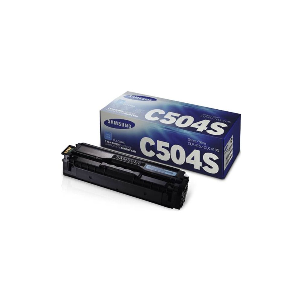Cartuccia toner ciano Samsung C504S con scatola.