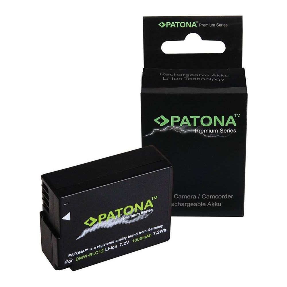 Schwarzer Akku mit PATONA-Logo und Verpackung. 7,2V 1000mAh.