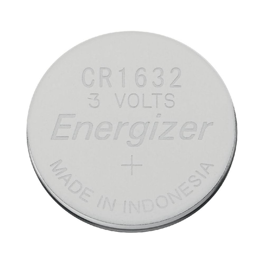 Eine Energizer CR1632 3-Volt-Batterie, hergestellt in Indonesien.