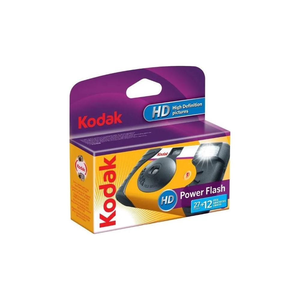 Caja de cámara Kodak Power Flash con imágenes HD y películas gratis.