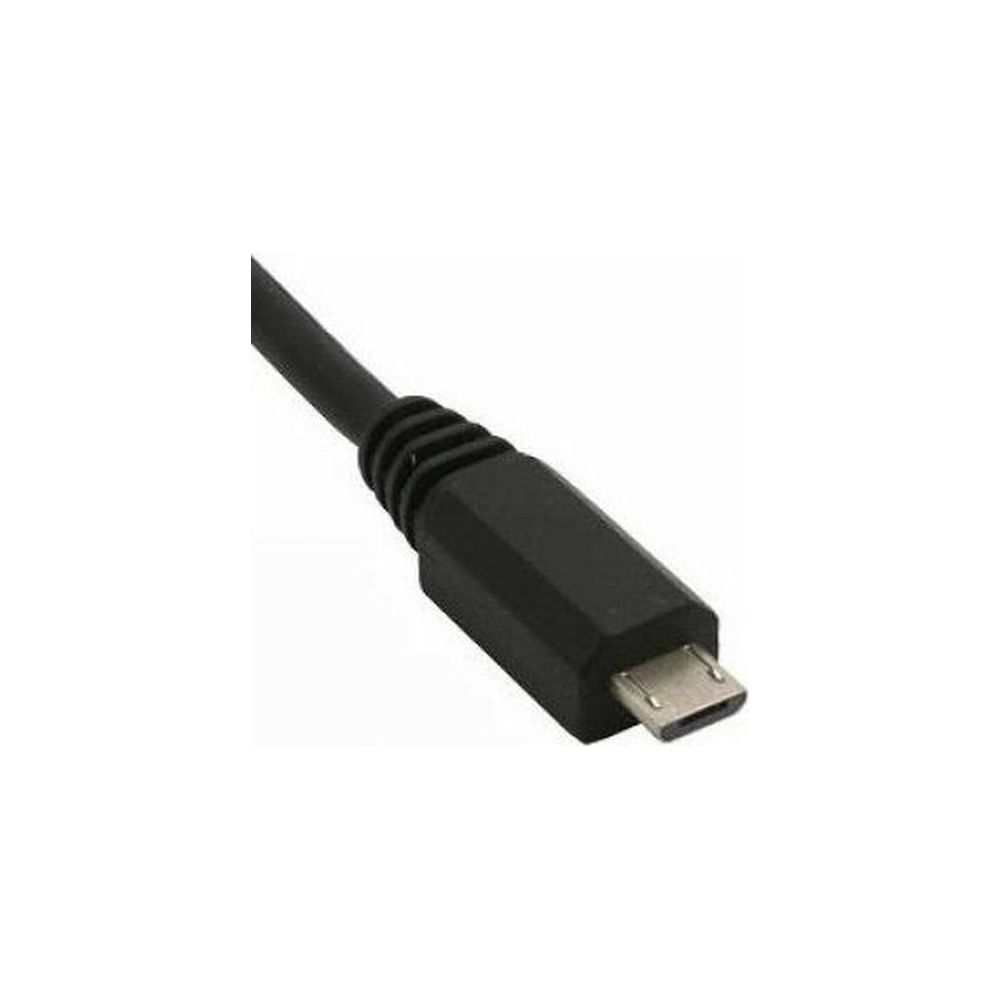 Ein schwarzes USB-Kabel mit Mikro-USB-Anschluss.