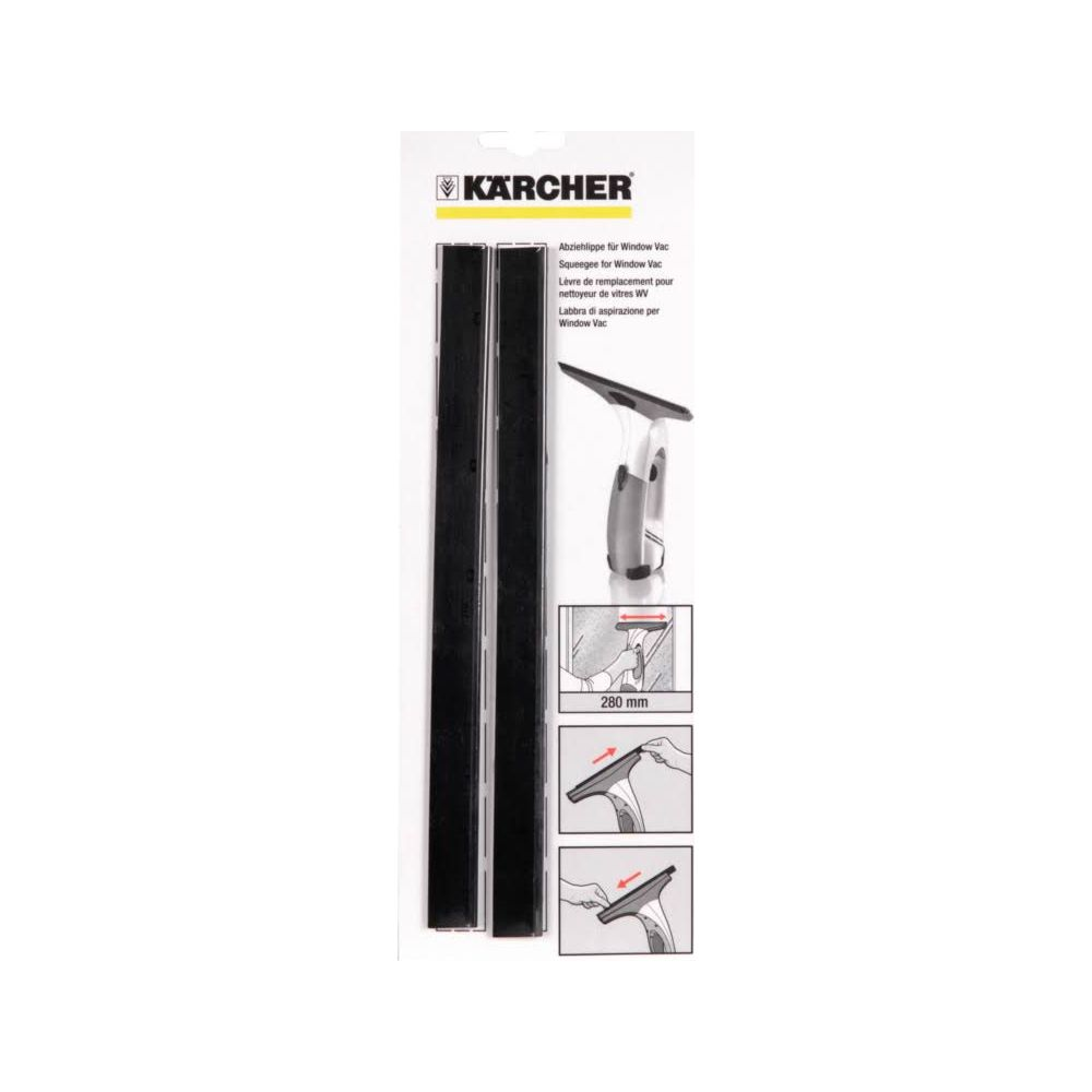 Labbra di ricambio Kärcher per lavavetri, 280 mm, in confezione con istruzioni.