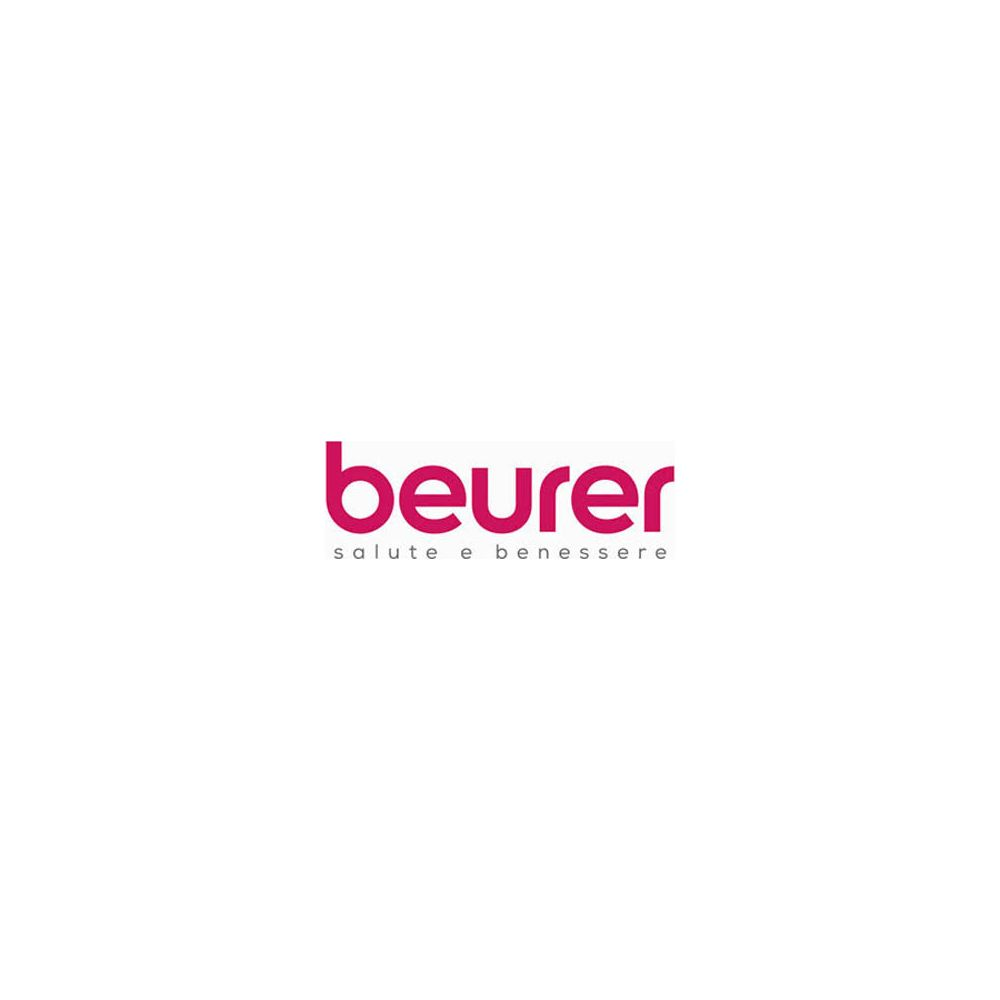 Il logo mostra la scritta "beurer" in rosa, sotto "salute e benessere".