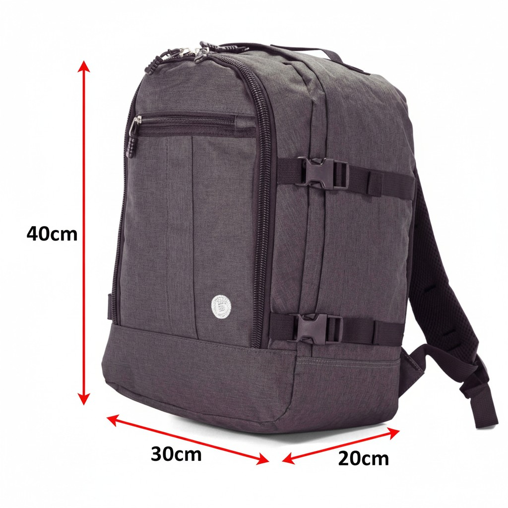 Mochila gris oscuro de 40x30x20cm, marca blanca.