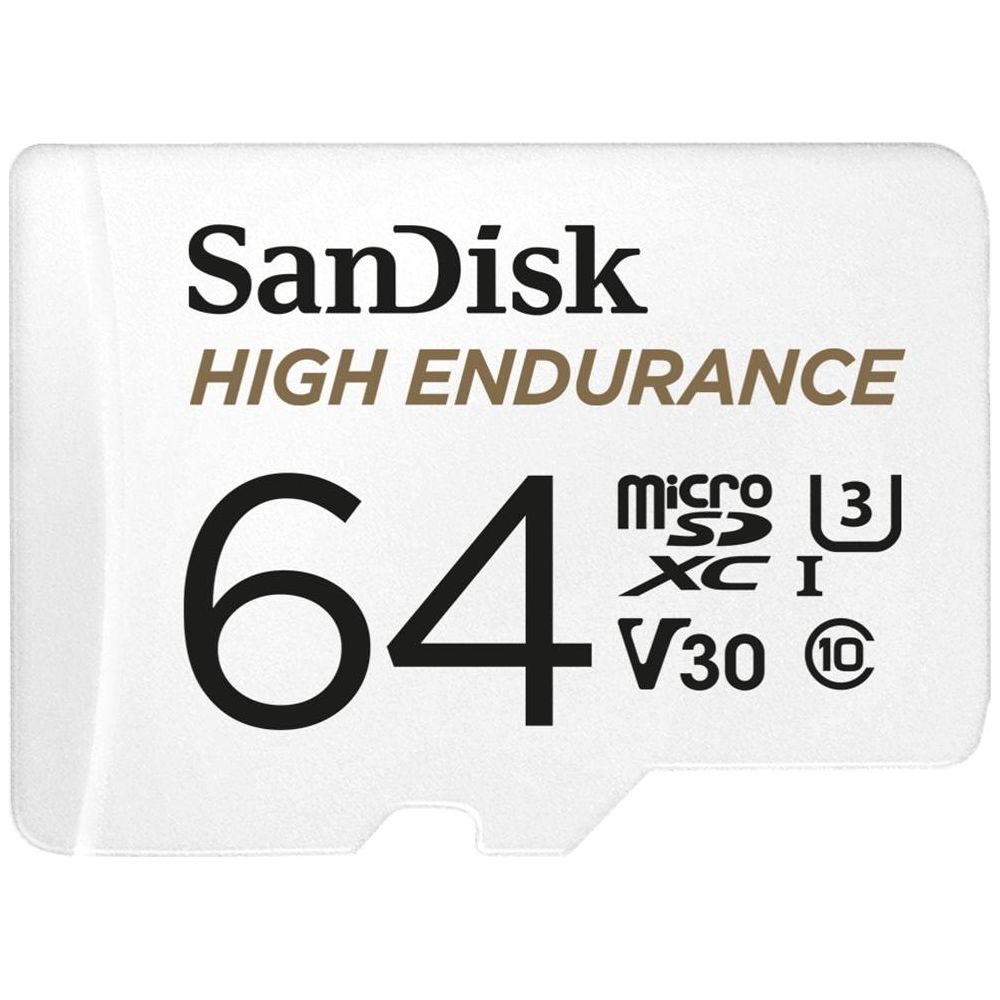 Biała karta SanDisk 64GB Micro SDXC High Endurance V30.