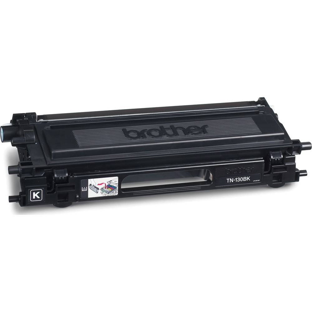 Czarny toner Brother TN-130BK z oznaczeniem "K".