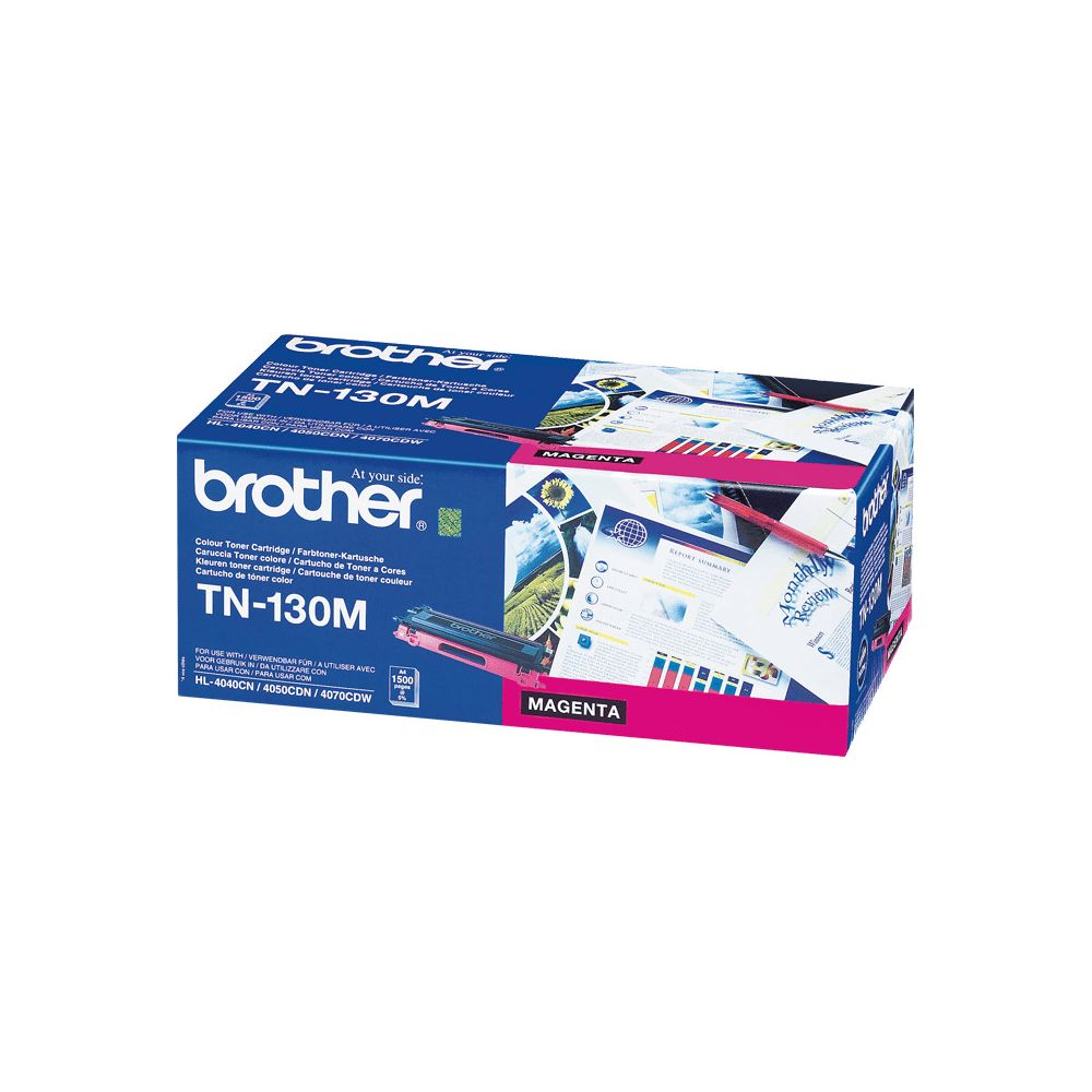 Toner Brother TN-130M magenta. Pudełko z obrazkiem produktu.