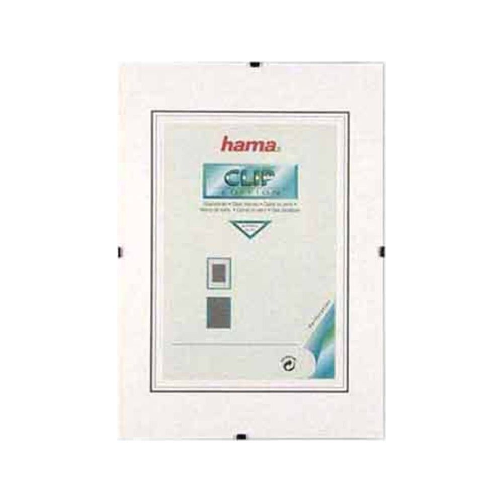 Biała ramka Hama z logo Clip Edition i dwoma szarymi kwadratami.
