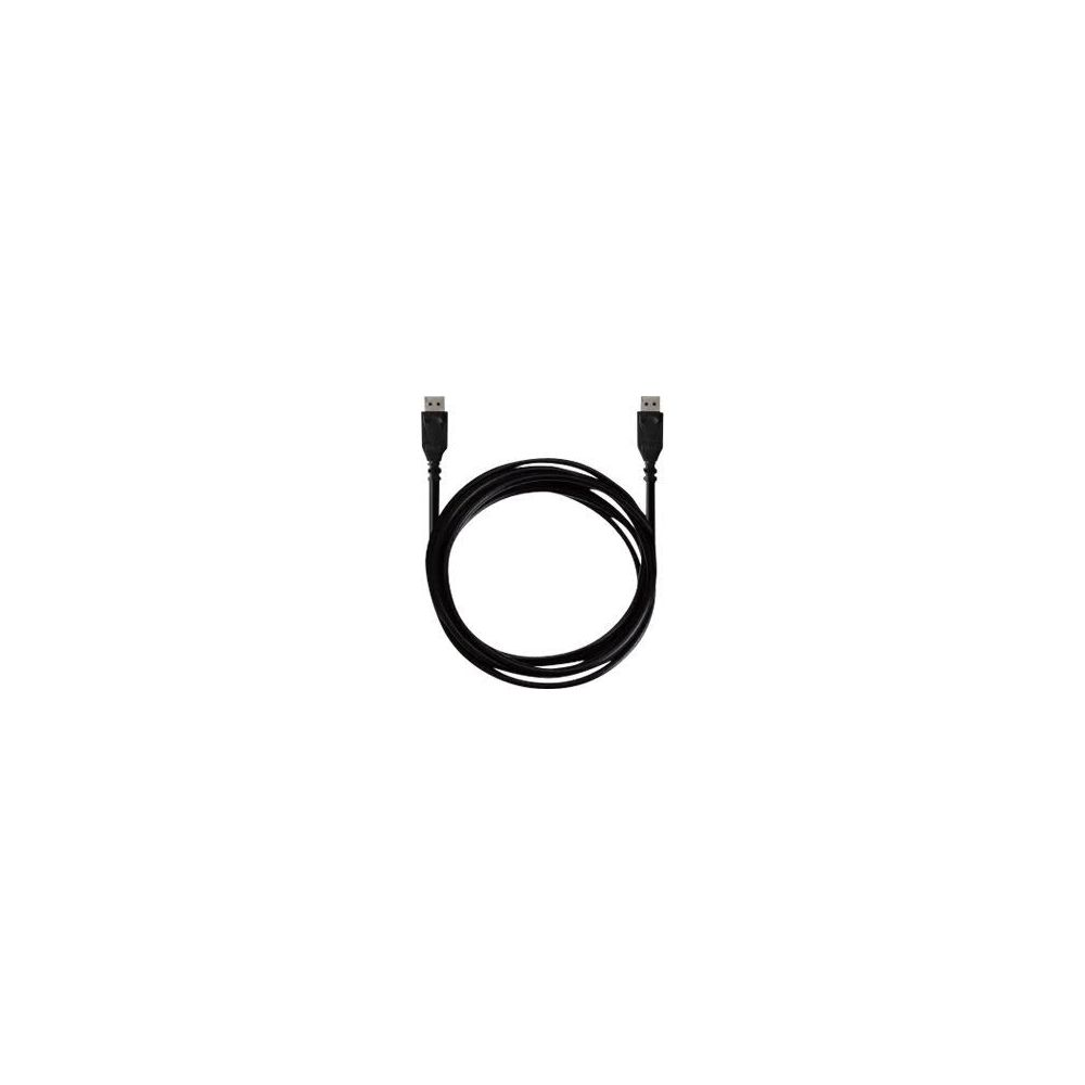 Czarny kabel USB zwinięty w kółko na środku.