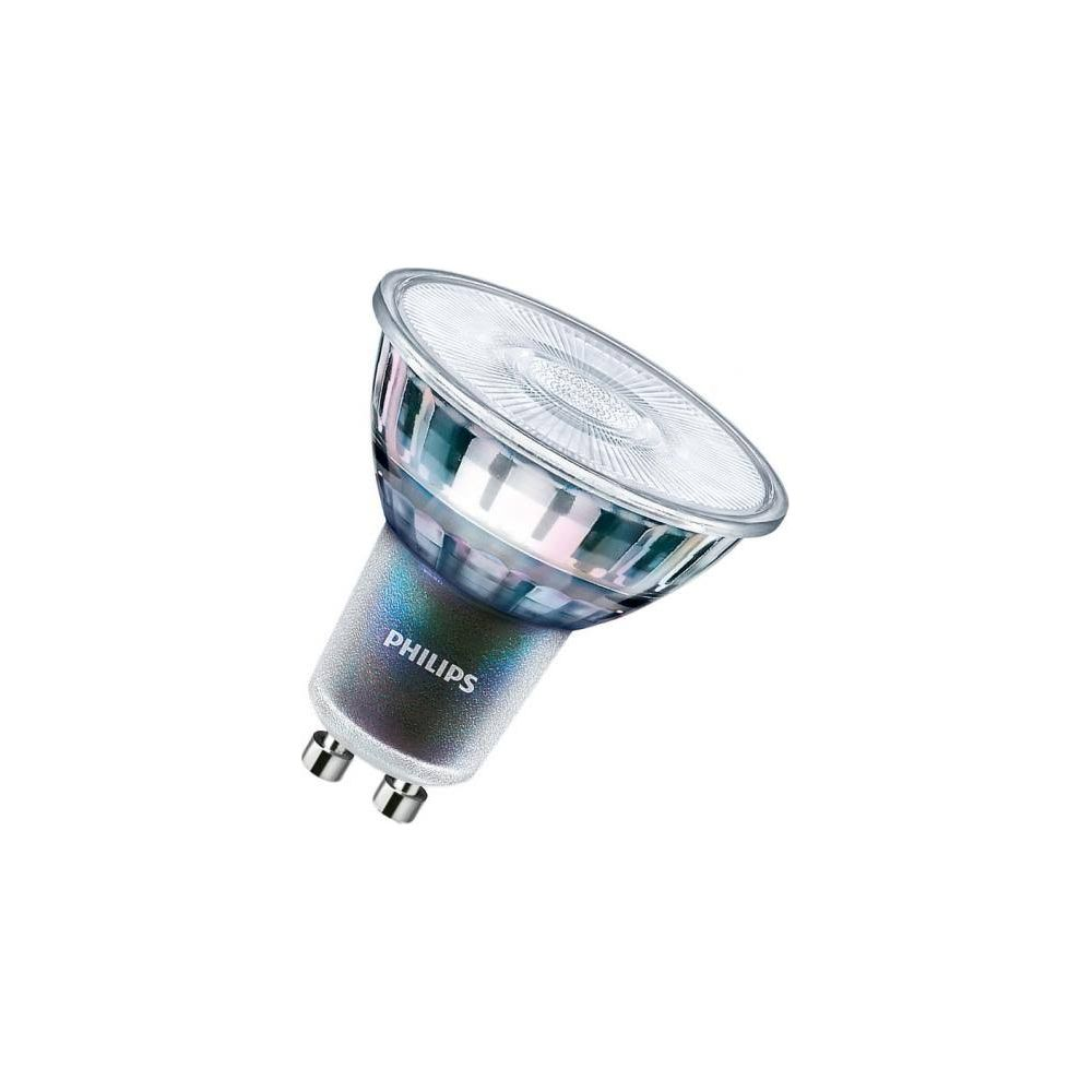 Una lampadina LED bianca con base argentata e marchio PHILIPS.