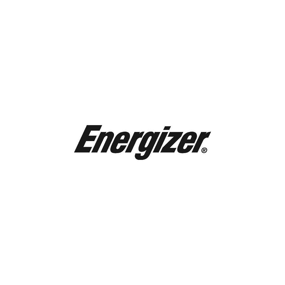 Logo Energizer w czarnym tekście na białym tle.