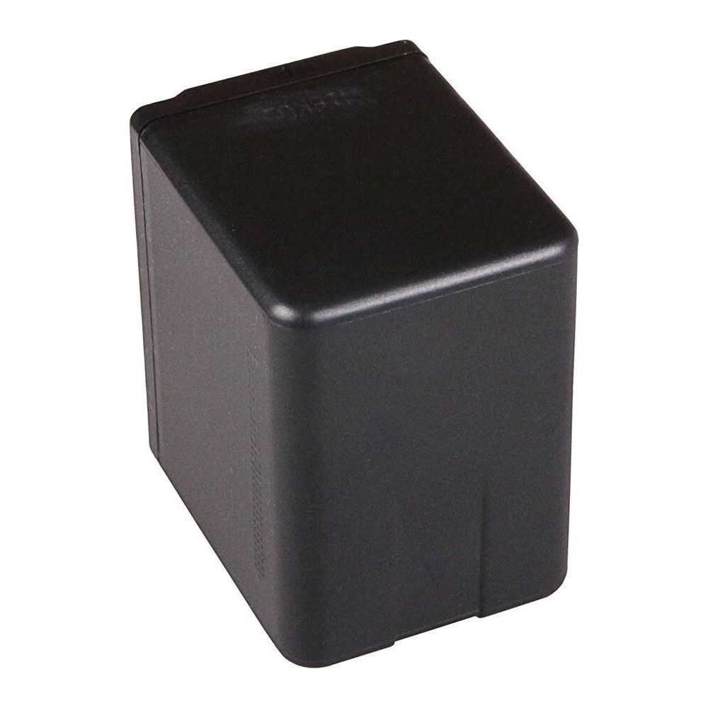 Una batteria rettangolare nera con bordi arrotondati su sfondo bianco.