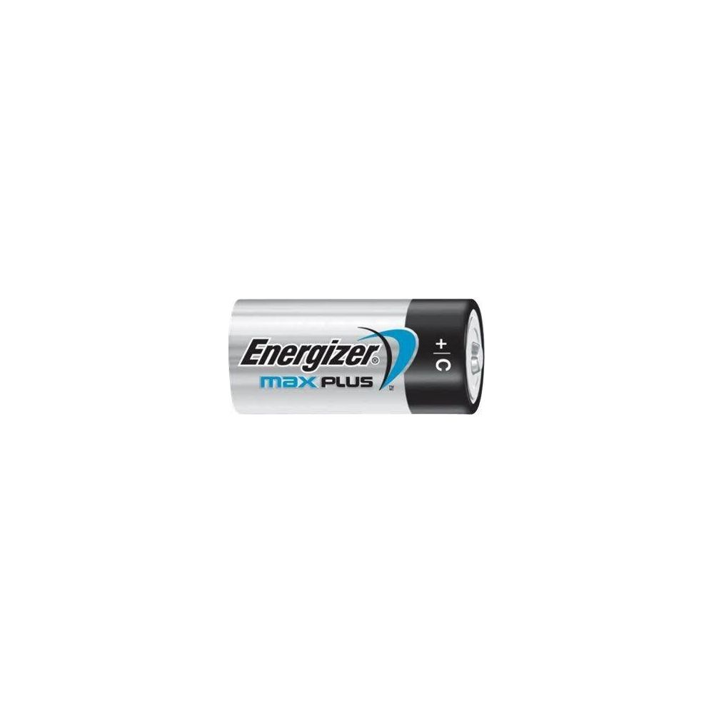 Bateria Energizer Max Plus C z biegunami dodatnim i ujemnym.