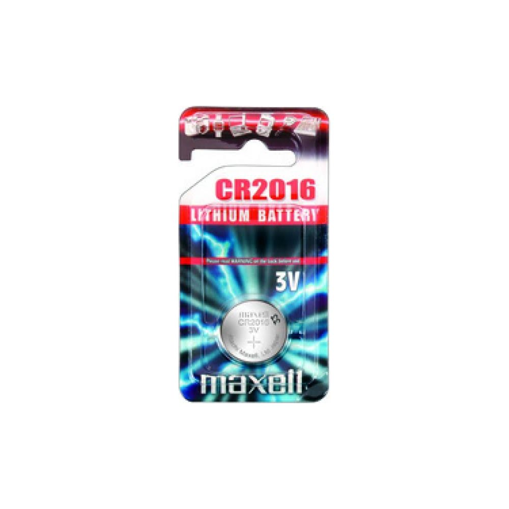 Bateria litowa Maxell CR2016, 3V, na białym tle.