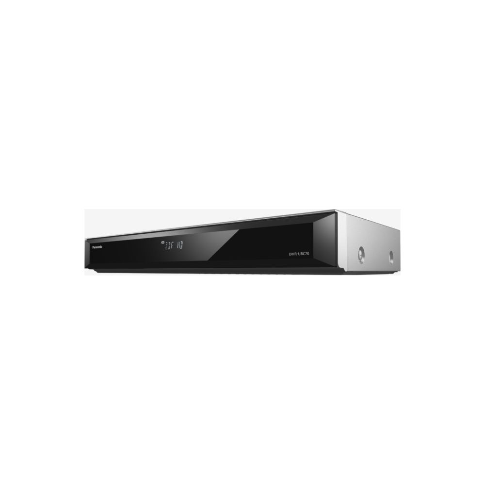 Panasonic DMR-UBC70 Blu-ray Recorder mit silbernem Gehäuse und schwarzer Front.