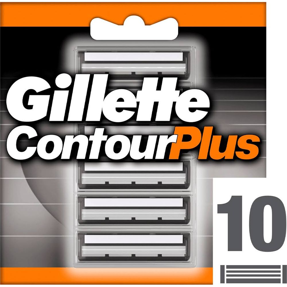 Gillette Contour Plus Rasierklingen, 10 Stück im Paket.