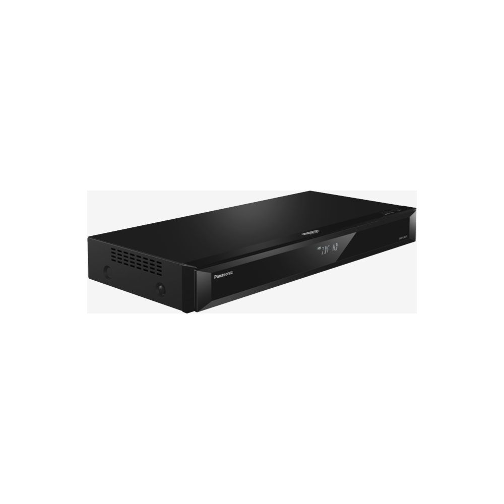 Schwarzer Panasonic Blu-ray-Player mit silbernem Display.