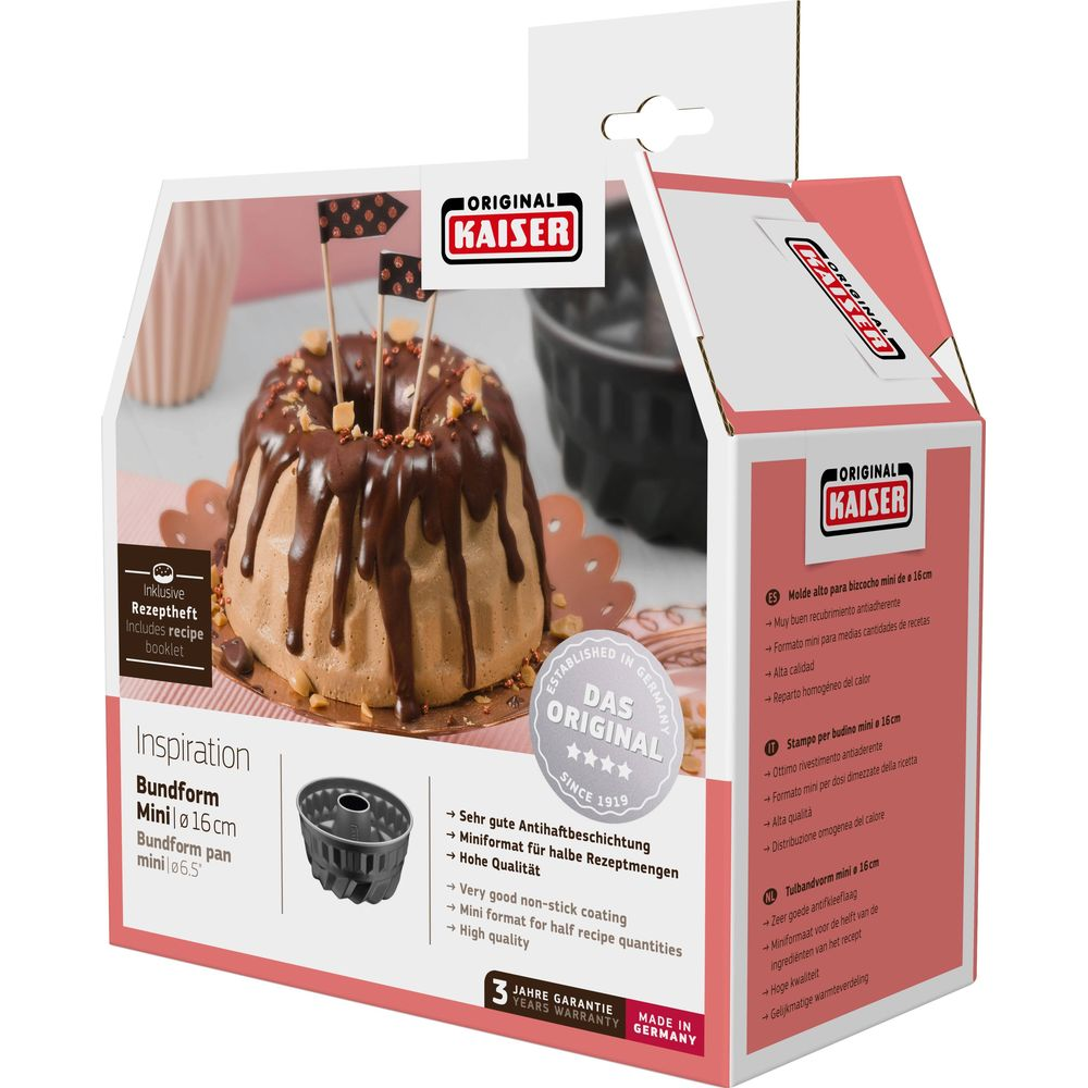 Kaisers Bundform Mini mit Schokoladenkuchen, inkl. Rezeptheft. Made in Germany.