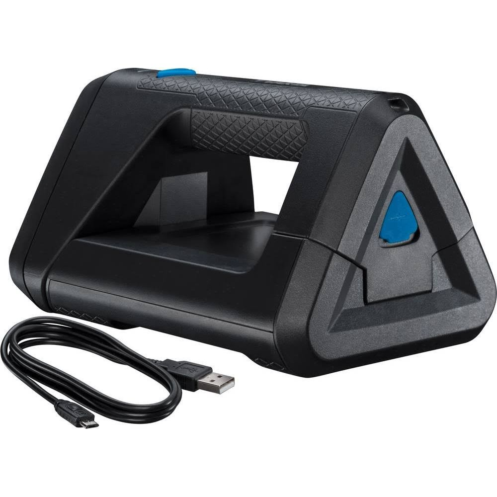Poignée noire avec câble USB.