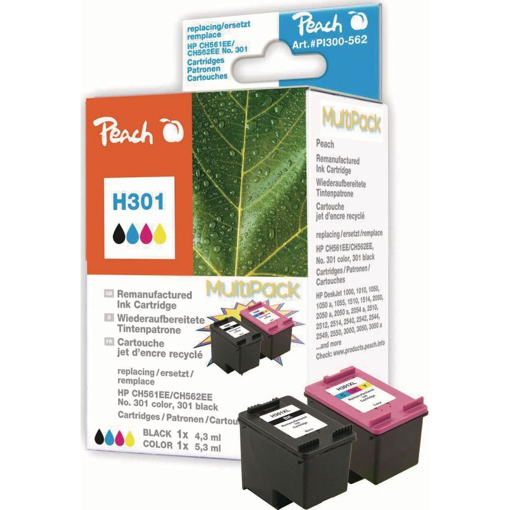 Peach MultiPack con 2 cartucce d'inchiostro, H301, nero e colore.