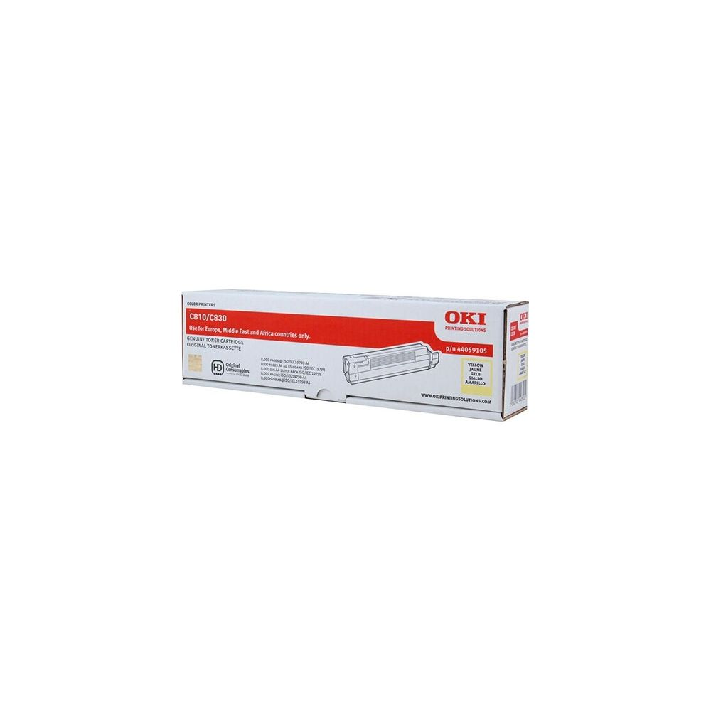 OKI tonercartridge voor C810/C830 printers, geel, p/n 44059105.