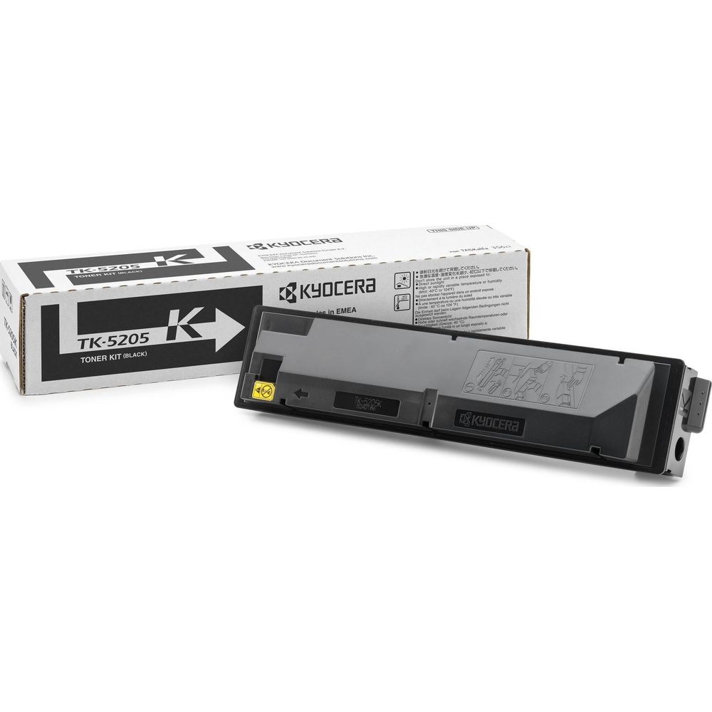 Cartouche de toner noir Kyocera TK-5205 avec emballage.