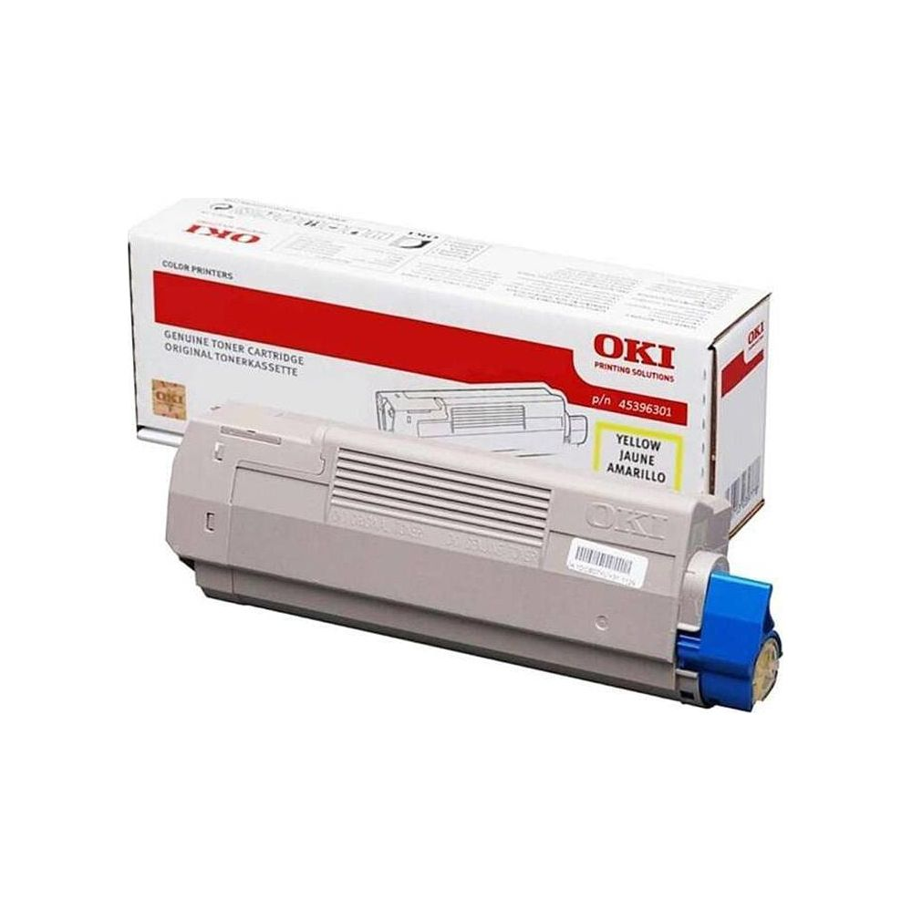 Żółty toner OKI, nowy, w opakowaniu.