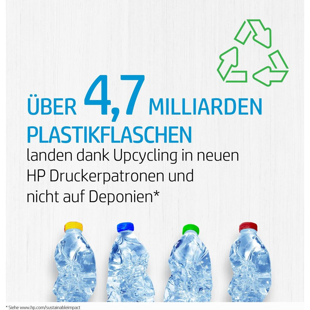 Ponad 4,7 miliarda plastikowych butelek jest poddawanych recyklingowi na nowe wkłady HP.