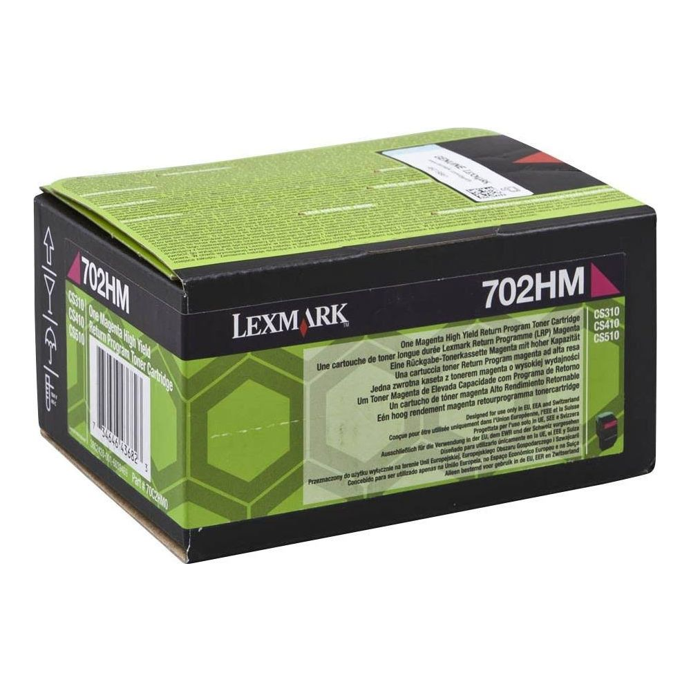 Verpackung eines Lexmark 702HM Magenta-Toners für Drucker CS310, CS410, CS510.