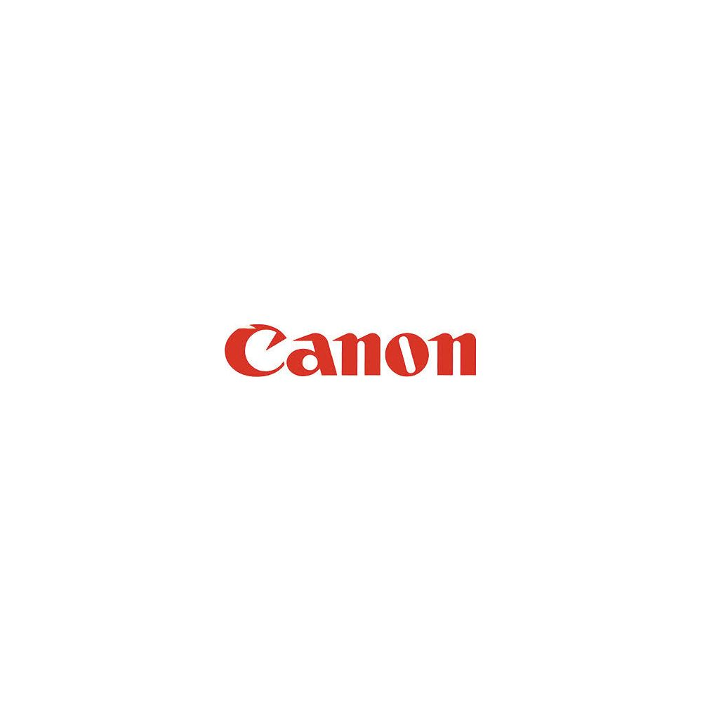 Het rode Canon-logo op een witte achtergrond.