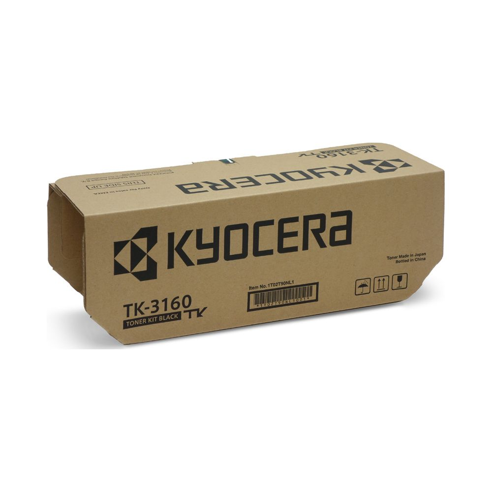 Kyocera TK-3160 Toner Kit Black Box. Made in Japan, bottled in China.