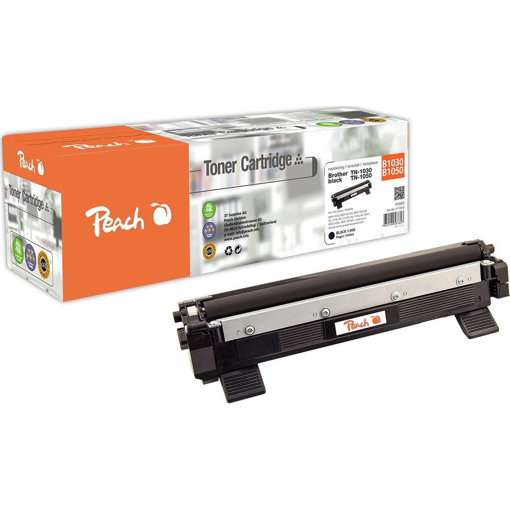 Czarny toner Peach do drukarek Brother, z opakowaniem.