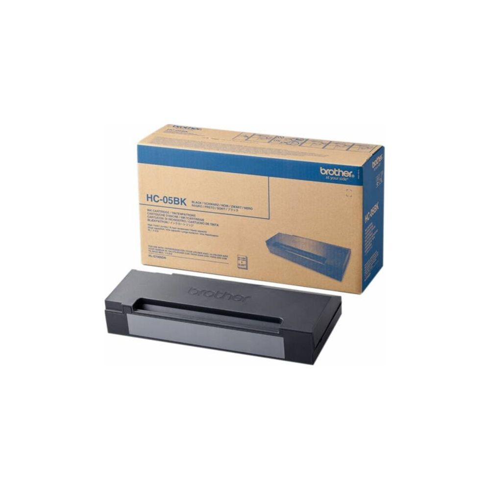 Cartuccia d'inchiostro nera Brother HC-05BK con imballaggio.
