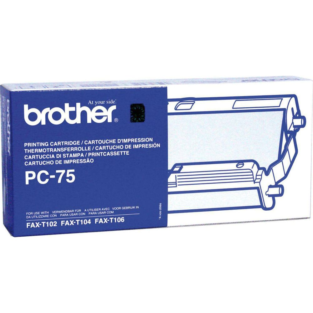 Brother PC-75 Druckkassette-Verpackung mit Bild der Kassette.