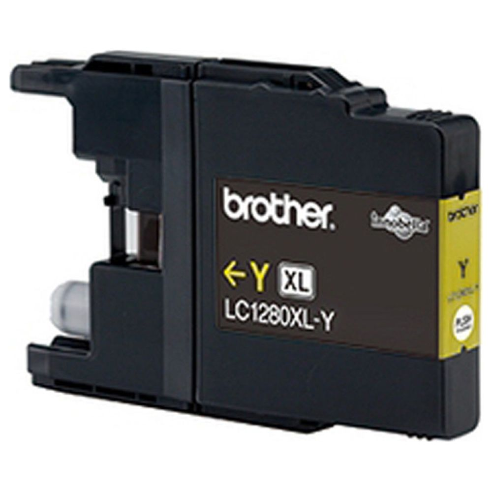 Schwarze Brother Tintenpatrone LC1280XL-Y mit gelber Markierung.