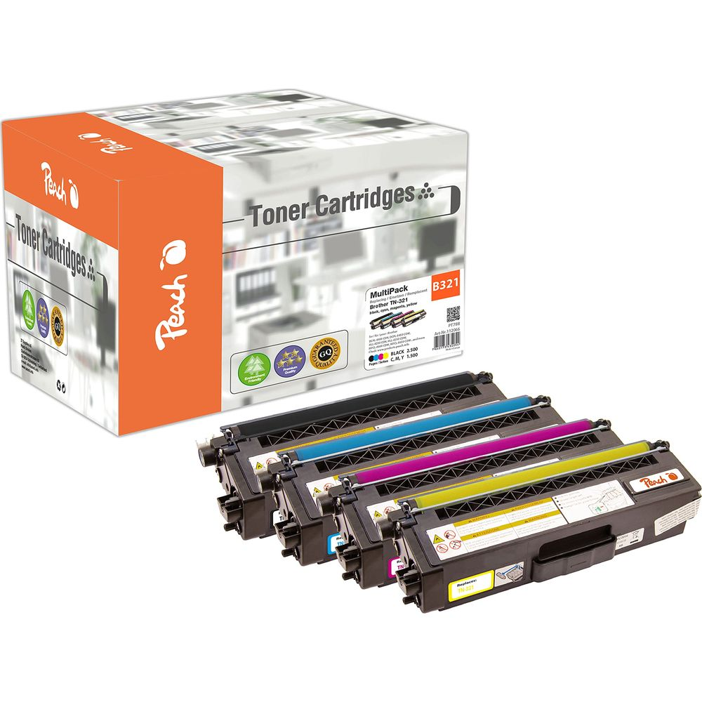 Toner Peach Multipack B321: Czarny, Cyjan, Magenta, Żółty