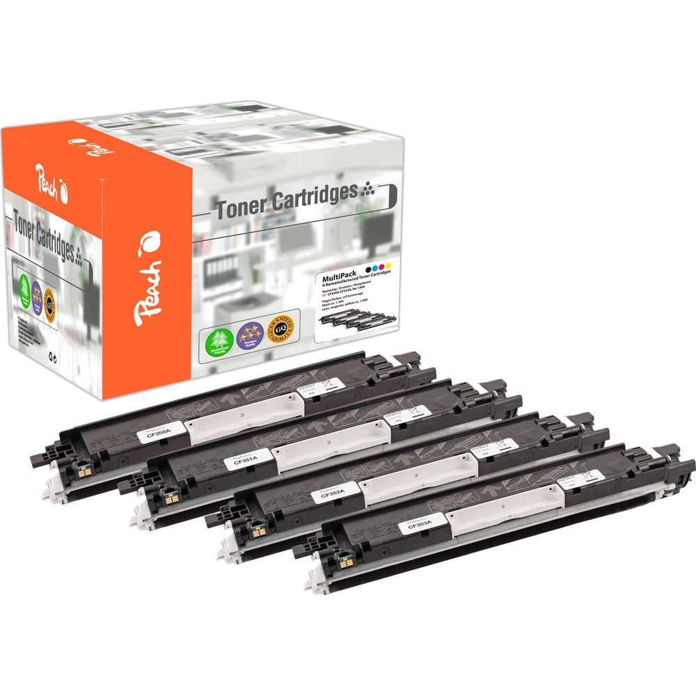 Peach Tonerkartuschen Multipack: Pudełko i pięć wkładów.