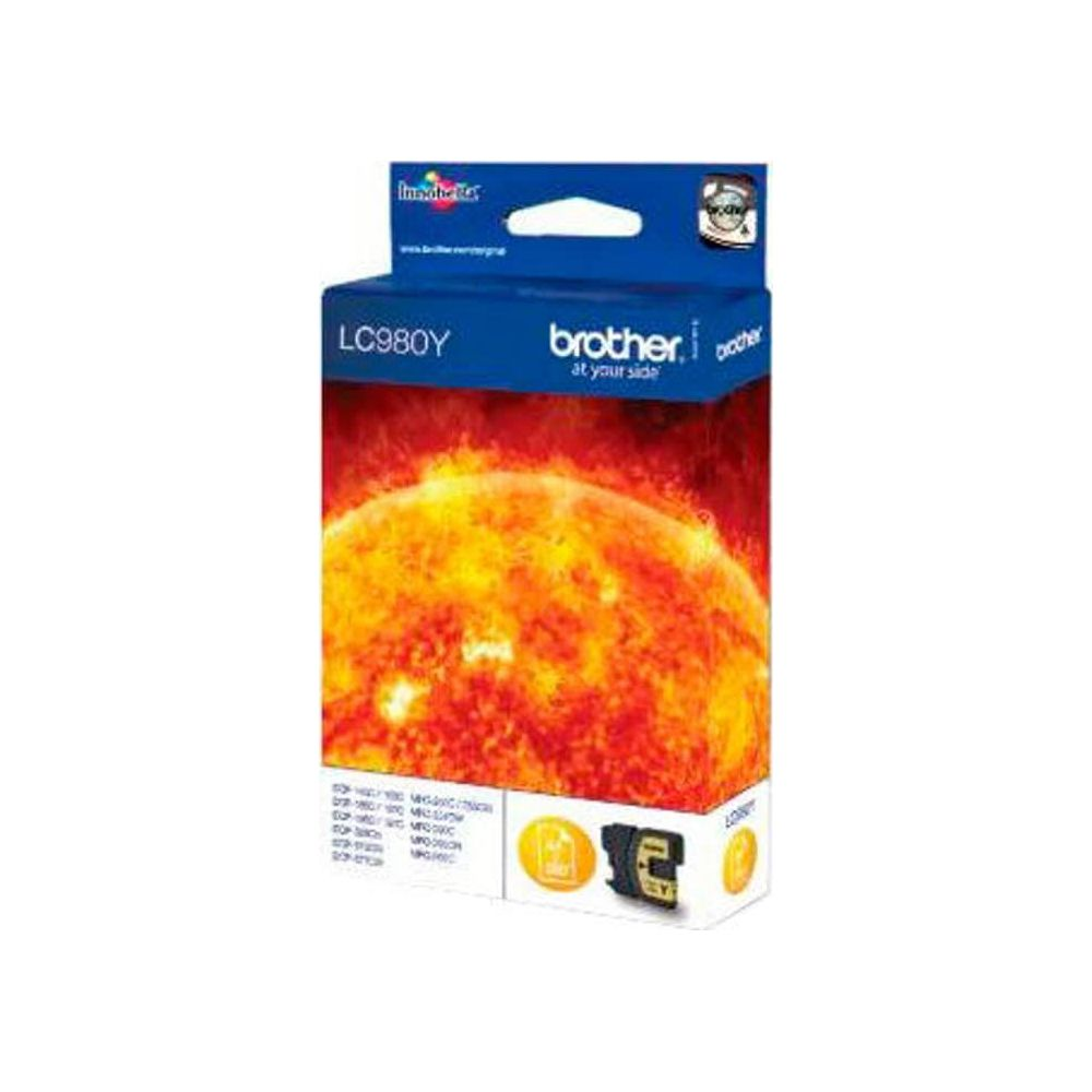 A Brother LC980Y ink cartridge box featuring the sun on the packaging.