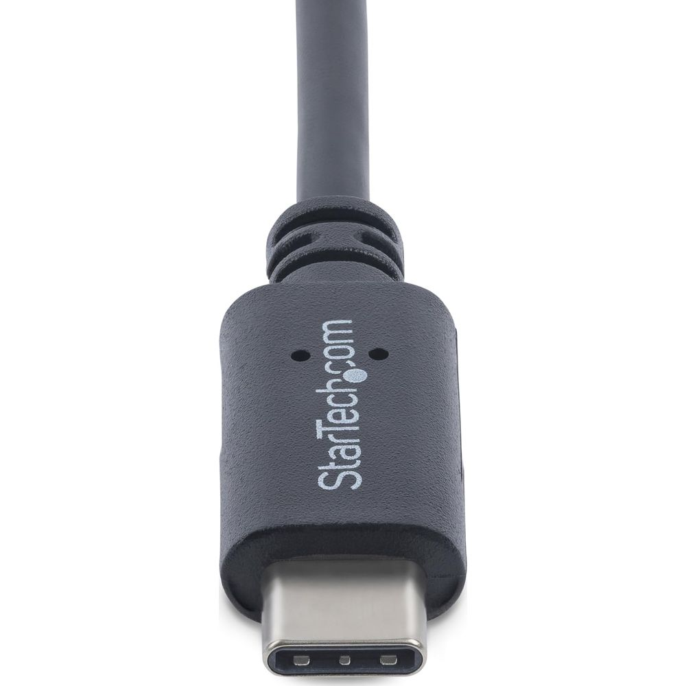 Ein graues USB-C-Kabel mit dem StarTech.com-Logo und einem Anschluss.