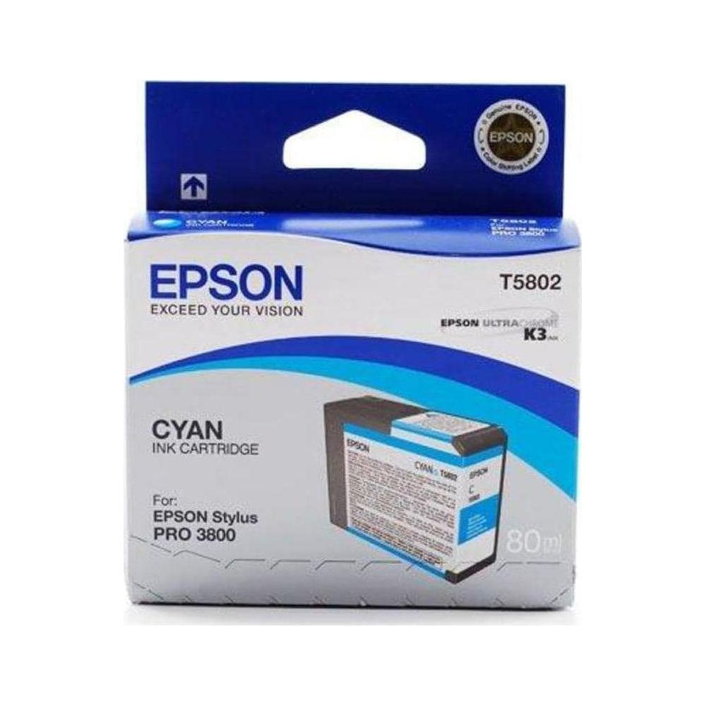 Karton z tuszem Epson cyan T5802 do Epson Stylus Pro 3800, 80ml.