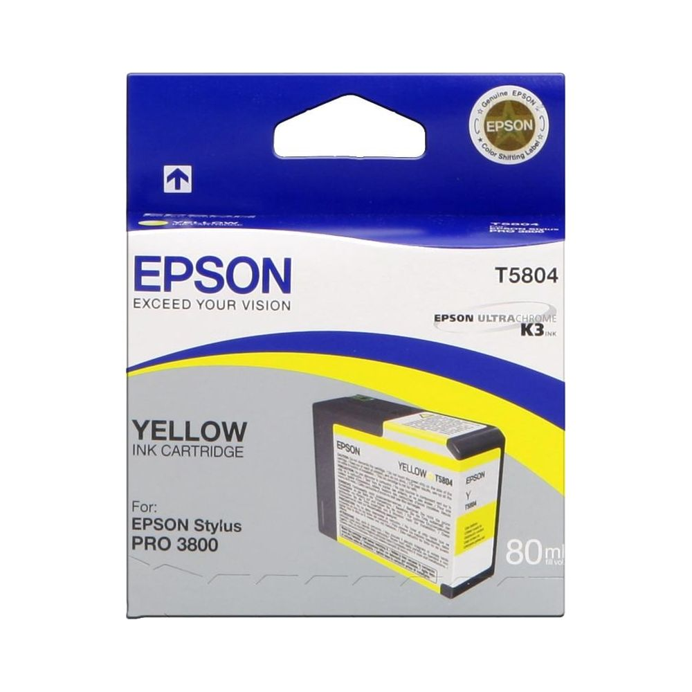 Cartouche d'encre jaune Epson T5804 pour Epson Stylus Pro 3800.