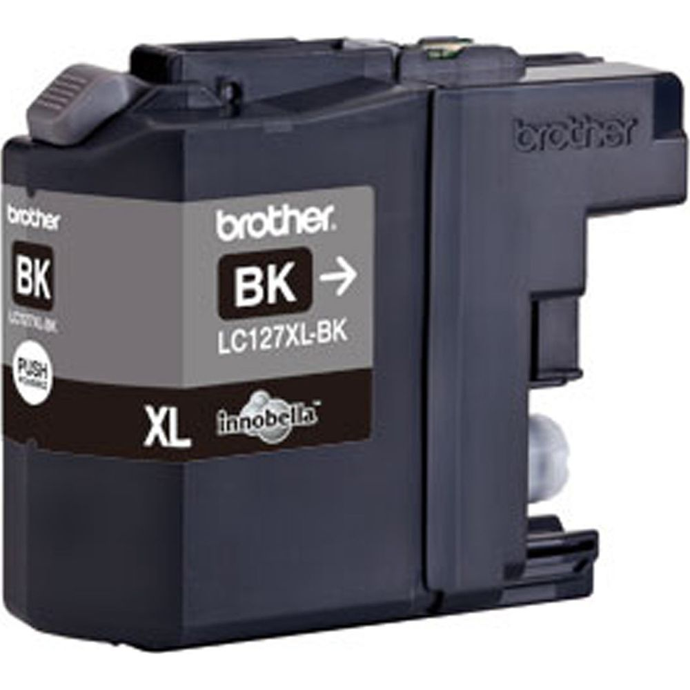 A black Brother LC127XL-BK ink cartridge with XL designation.
