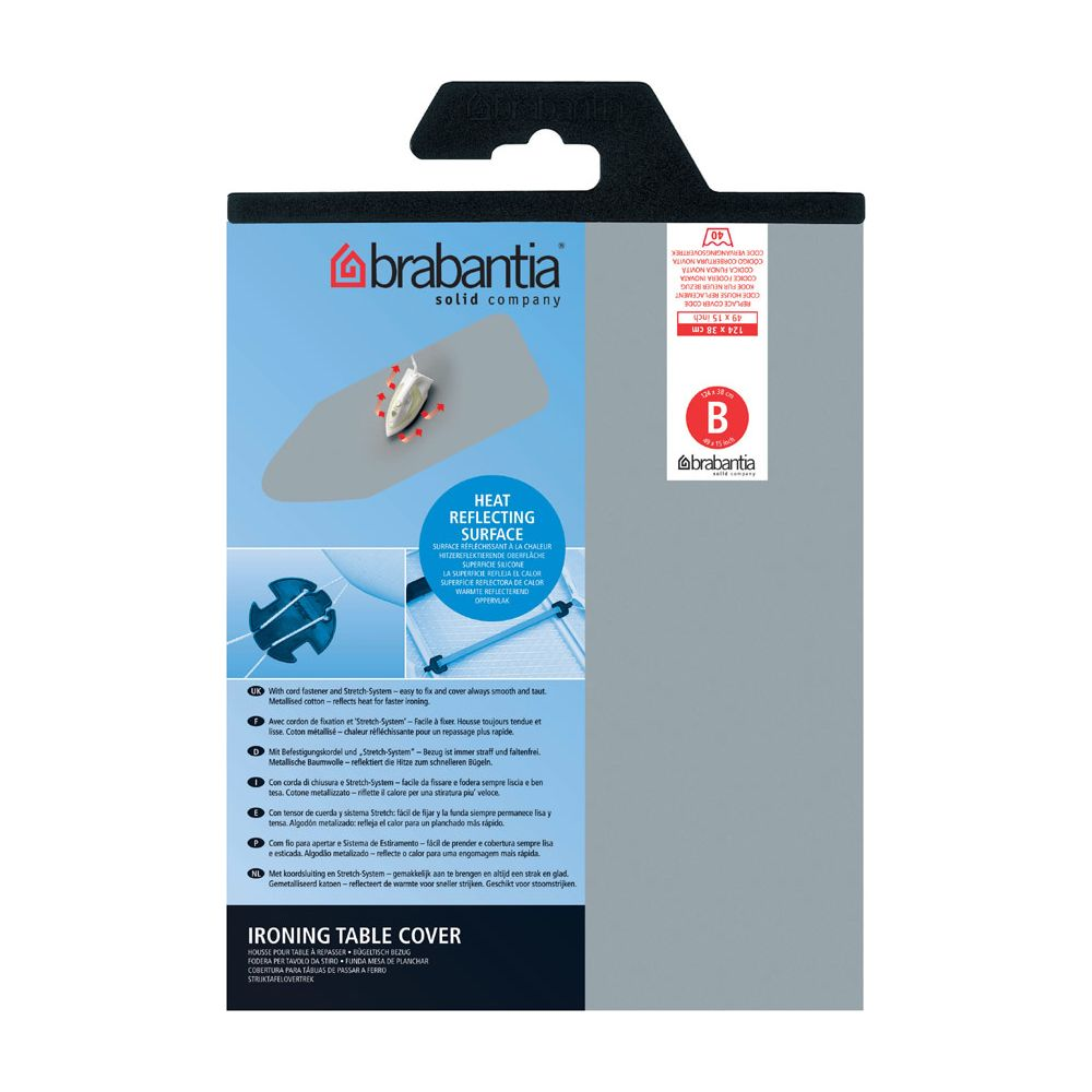 Housse de table à repasser Brabantia, surface réfléchissante, avec cordon.