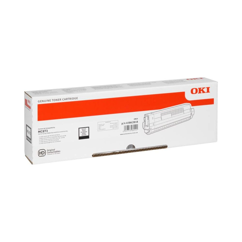 Oryginalny toner OKI do MC873, czarny. Oryginalne materiały eksploatacyjne.