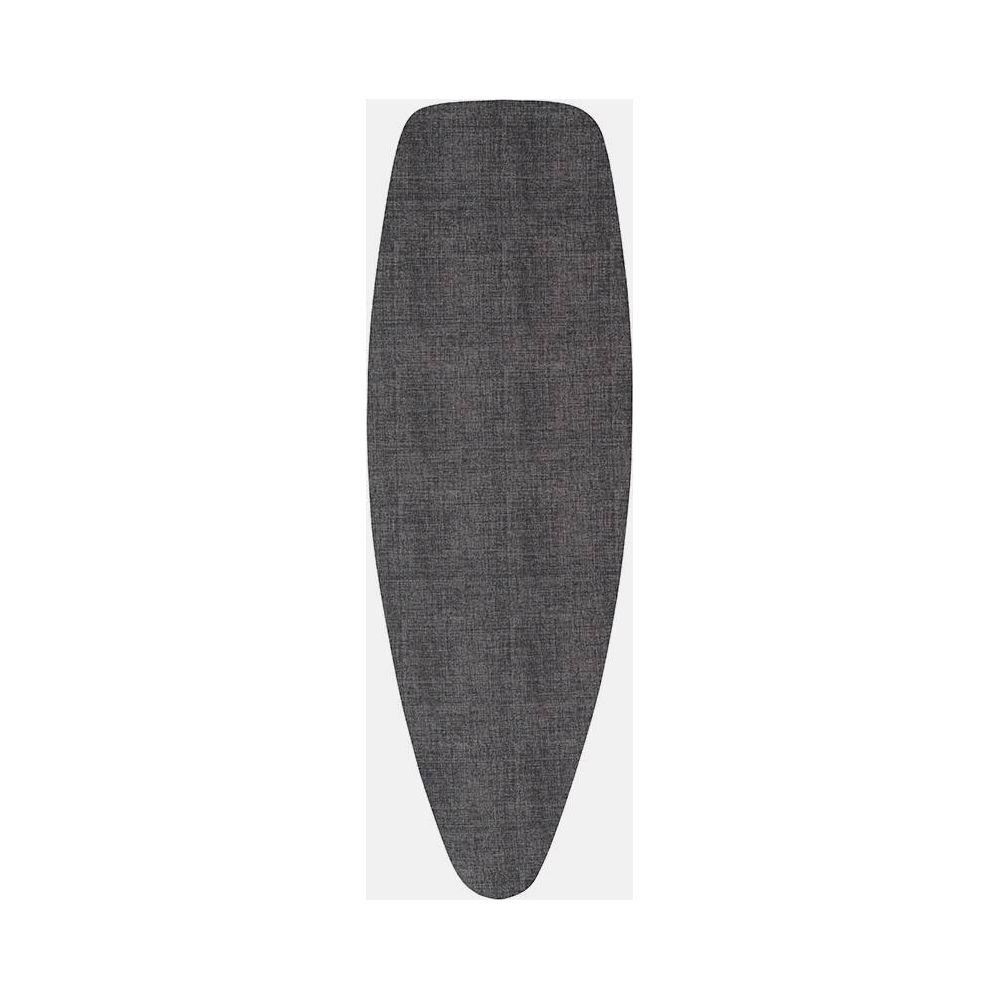 Housse de planche à repasser gris foncé texturée, de forme ovale.