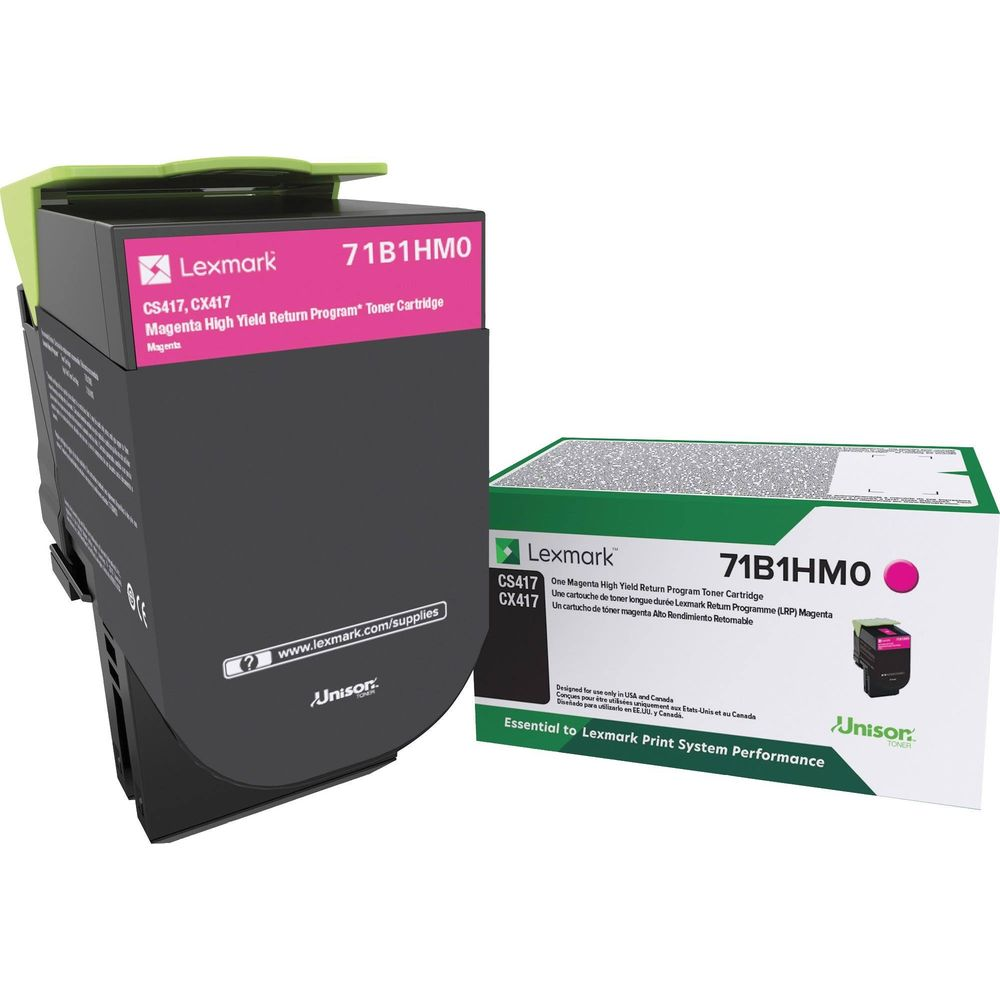 Toner Lexmark Magenta: Una cartuccia nella scatola e una cartuccia sfusa.