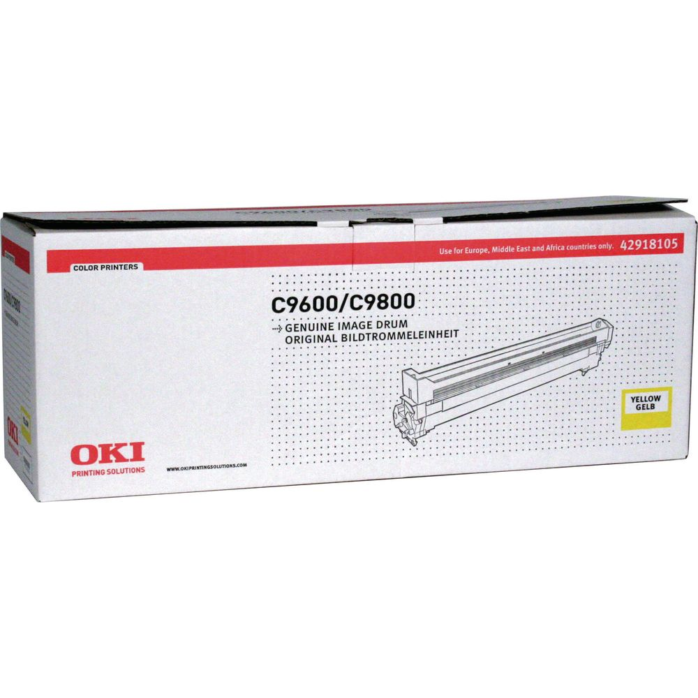 Unità tamburo immagine giallo OKI C9600/C9800. Confezione originale.
