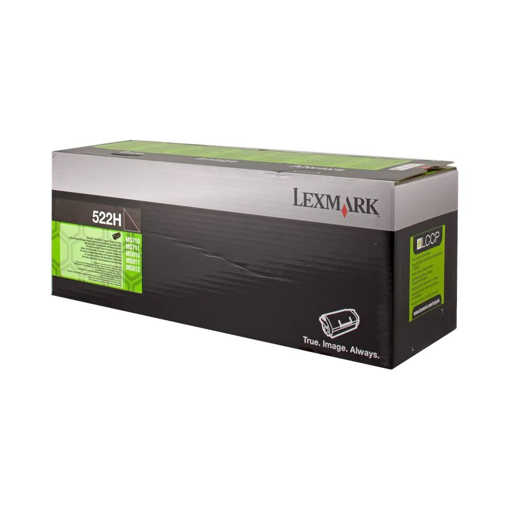 Lexmark 522H tonerbox met modelnummers en LCCP-logo.