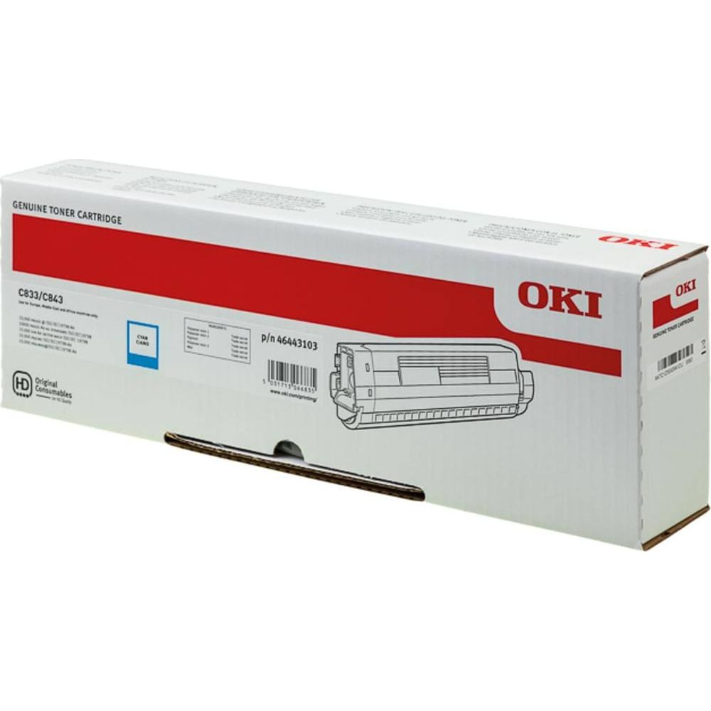Toner OKI C833/C843, oryginalny, numer części 46443103.